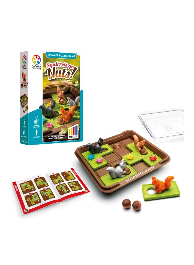 SmartGames Squirrels Go Nuts!, Fun IQ Brain Teaser Puzzle, Cognitive Development STEM Toy with 60+ Challenges, Travel Friendly Tabletop Educational Matching Puzzle Game, Suitable for Children Above 6+ - Image 1